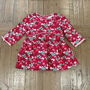 Hanna andersson bird print red peplum top